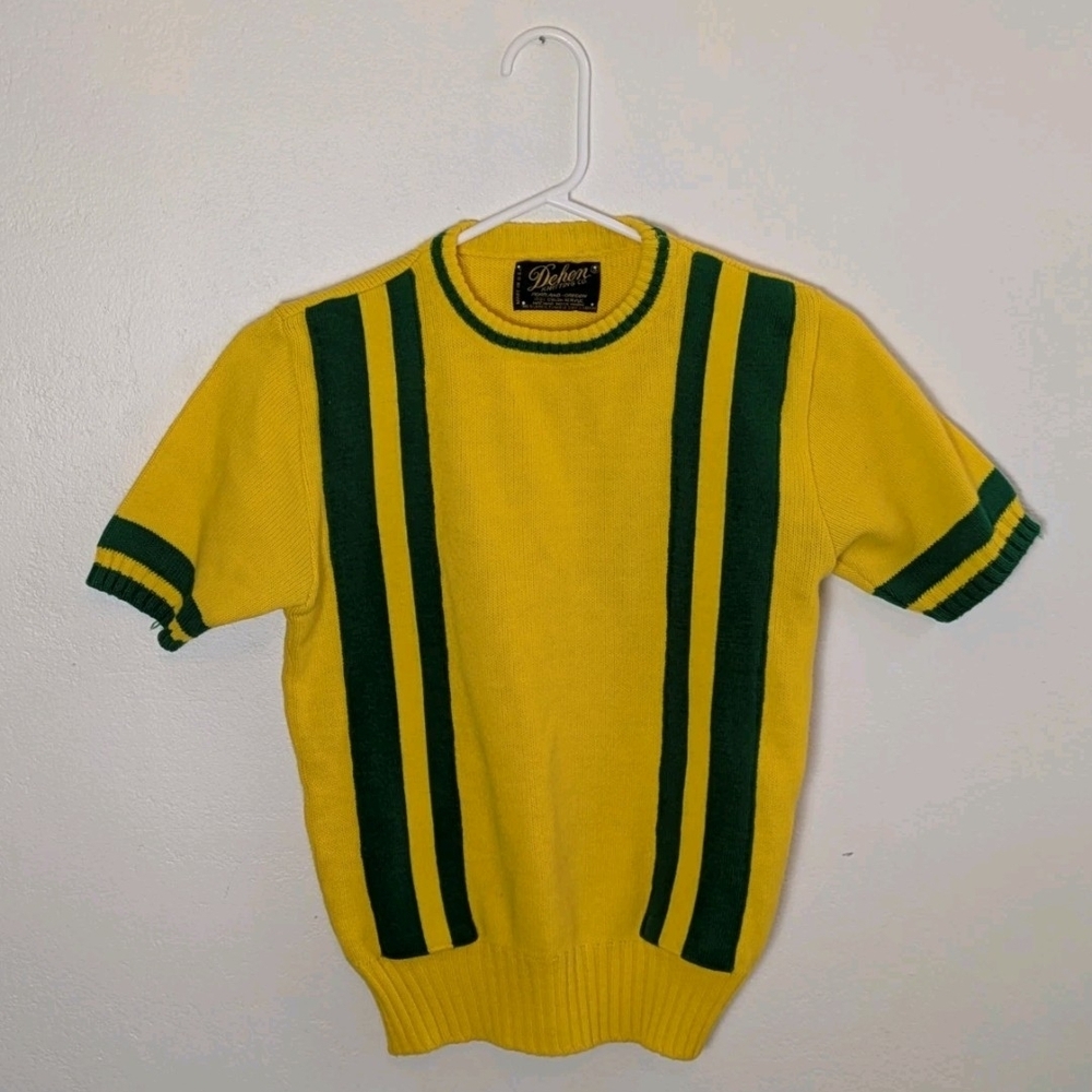 Vibrant Yellow and Green Crewneck Sweater